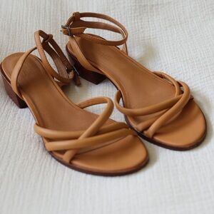Madewell The Gena Ankle Strap Sandals, Tan
